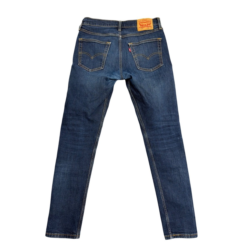 Levis 512 Slim Taper‎ Jeans Mens 32x34 Dark Wash Indigo Denim Pants 28833-0284